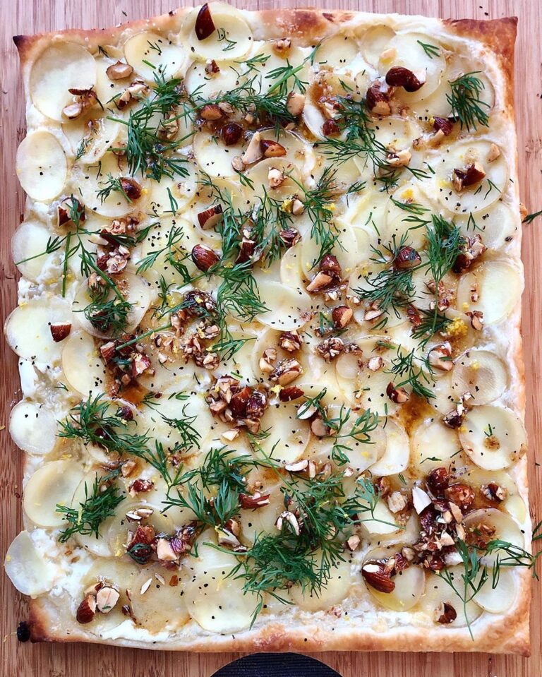 Pizza med dill och brynt smör