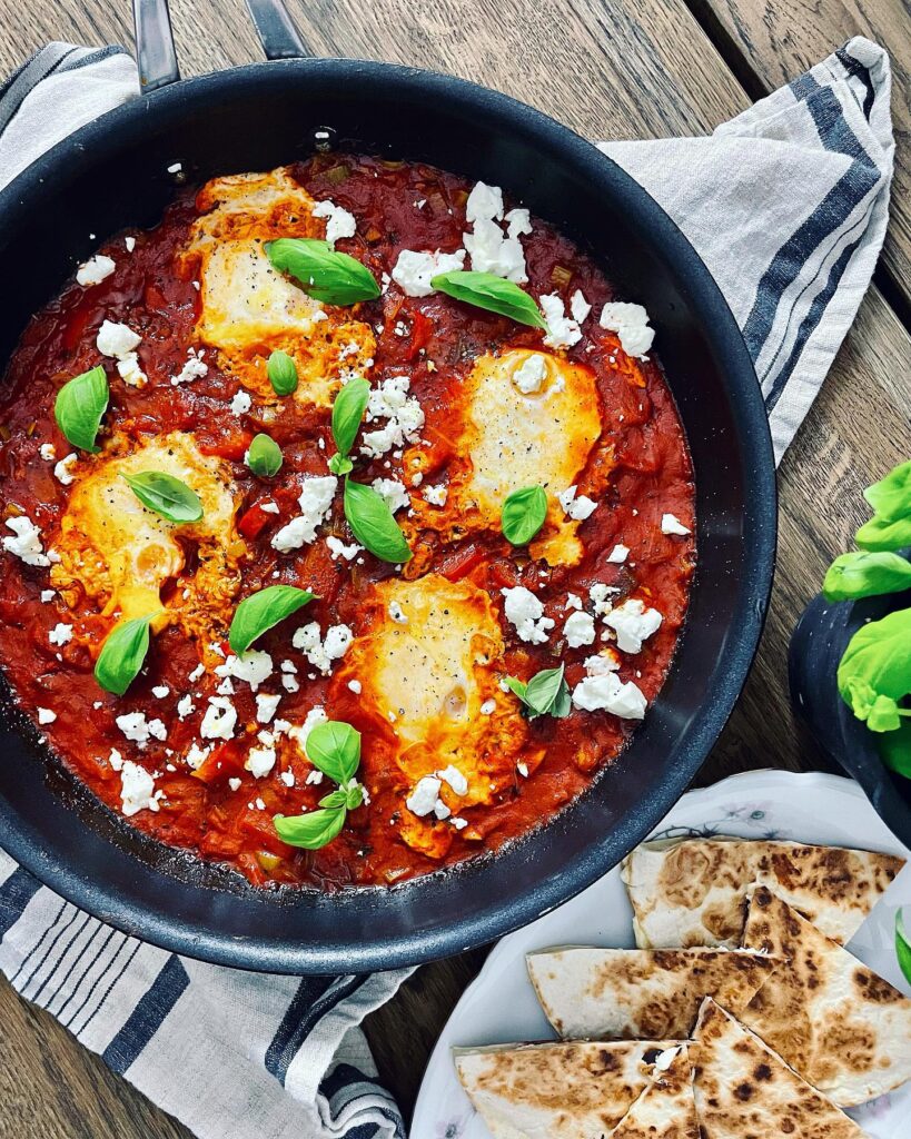 Shakshuka med quesadillas
