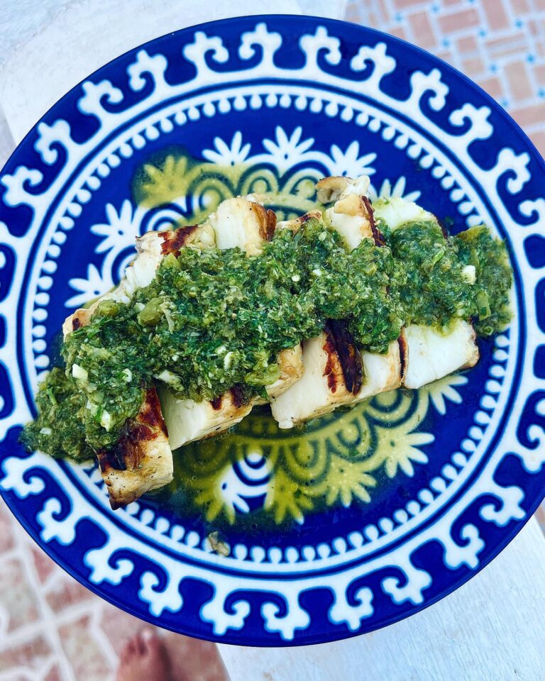 Grillad halloumi med salsa verde