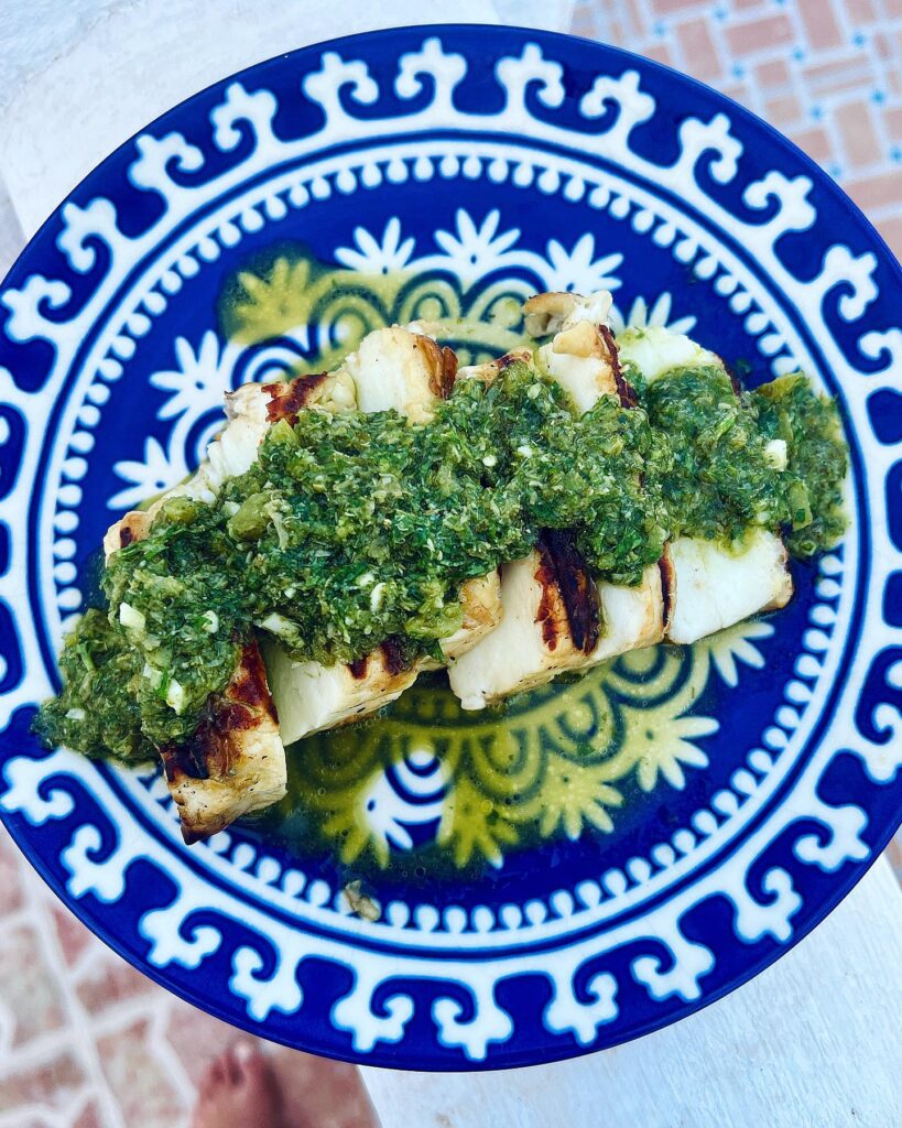 Grillad halloumi med salsa verde