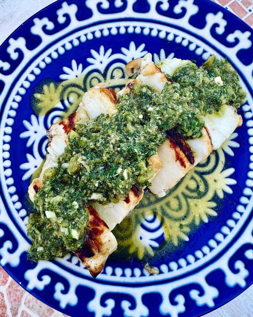 Grillad halloumi med salsa verde