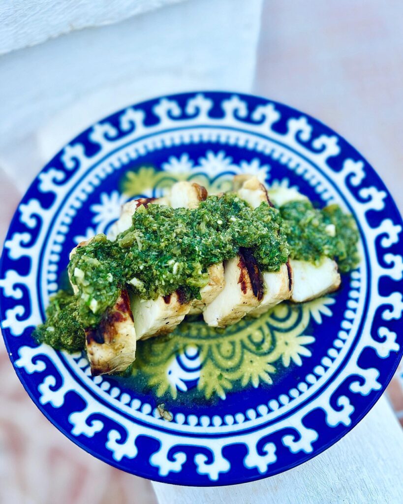 Grillad halloumi med salsa verde