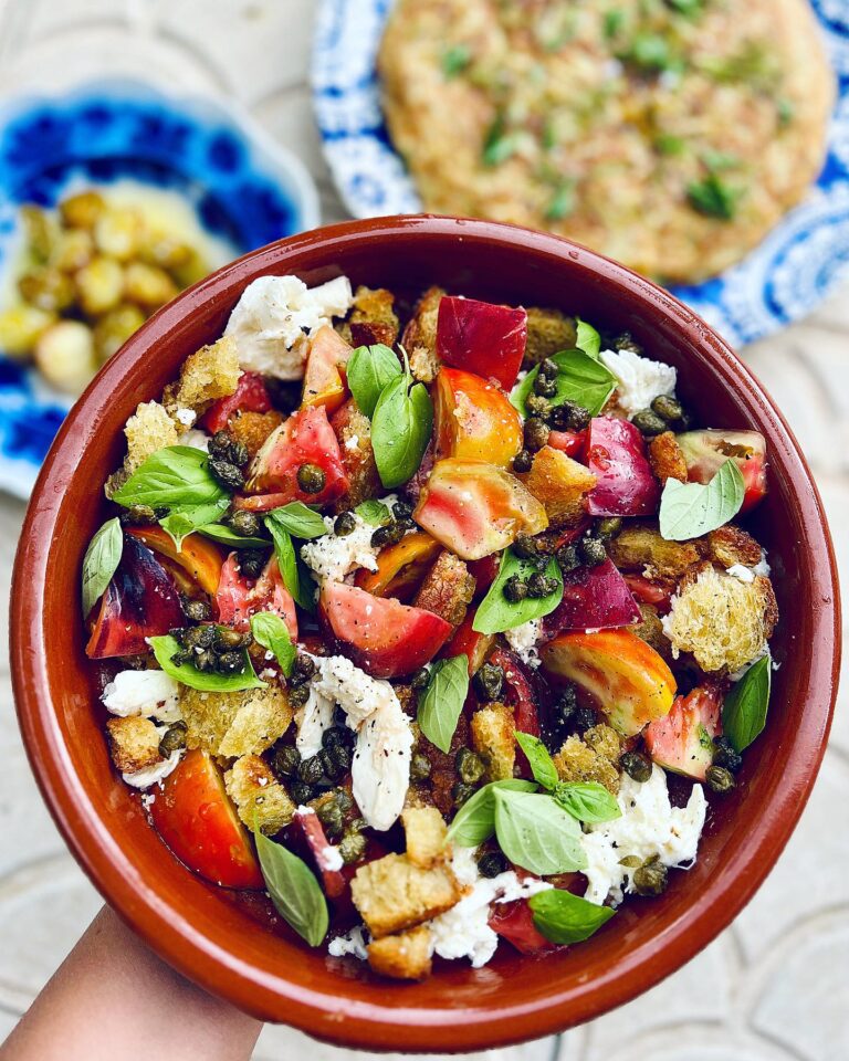Panzanella, fänkålsfrittata och confiterad purjolök