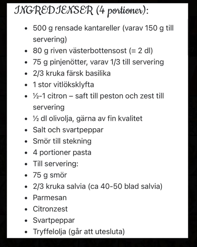 Kantarellpesto