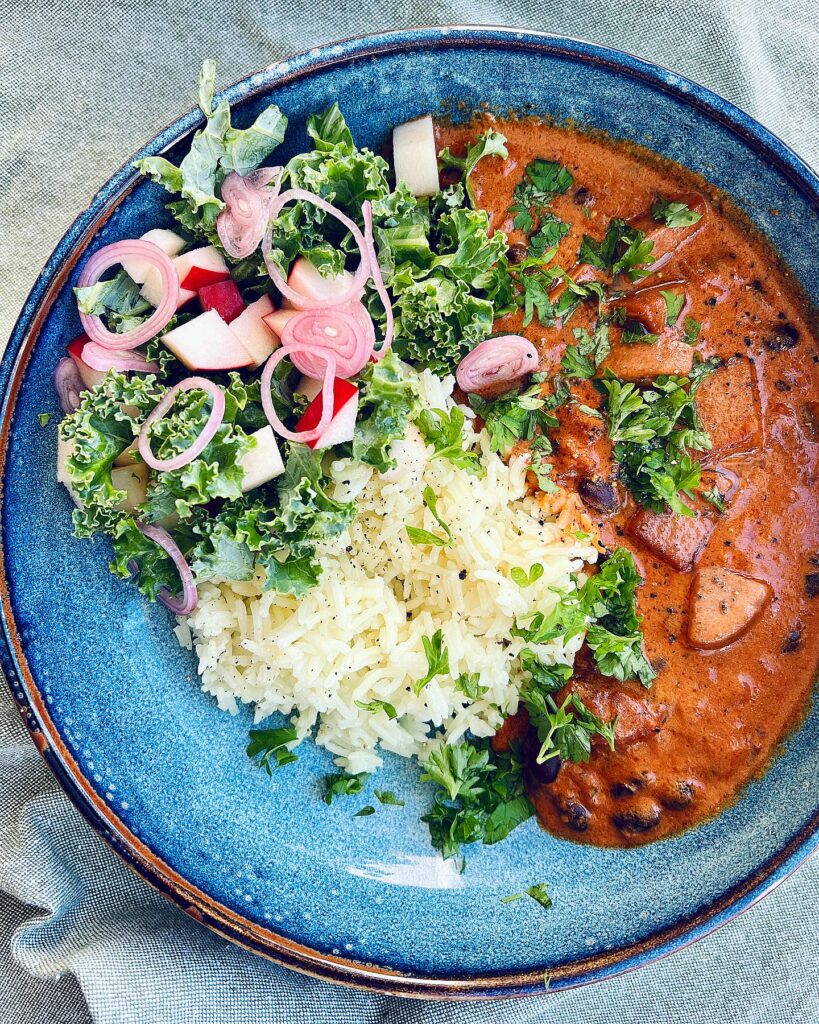 Stroganoff med svarta bönor