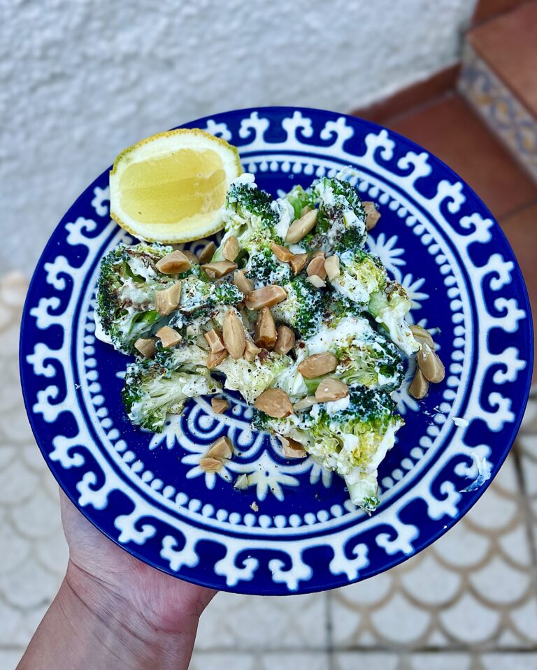 Stekt broccoli med vitlök och cream cheese