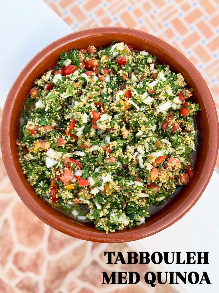 Tabbouleh med quinoa och grillad halloumi